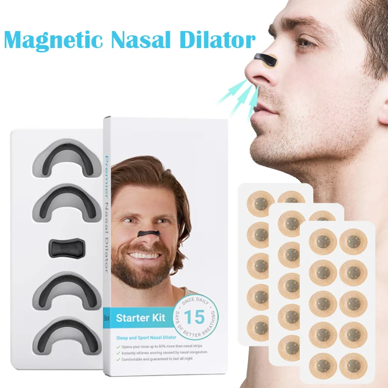 Magnetic Nasal Dilator Sleep Nasal Breathing Dilators Starter Kit Nose Breathe Sticker Sports Nasal Strips Reduce Snoring Device