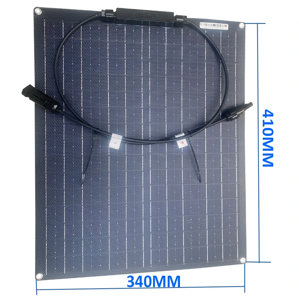 لوح طاقة شمسية مرن محمول ، طلاء بطلاء ETFE ، شاحن بطارية 12 فولت ، شحن هاتف للسيارة أو التخييم ، 20 واط ، 18 فولت