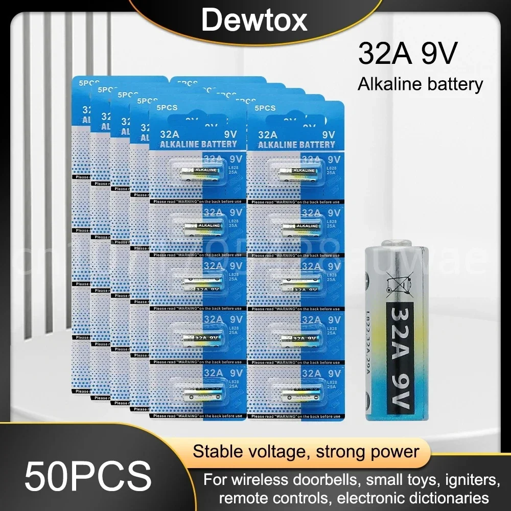 50PCS 32A 9V Primary Dry Batteries L822 LR32 29A High Quality Access Control Talking Pen Batteries Drop Shipping