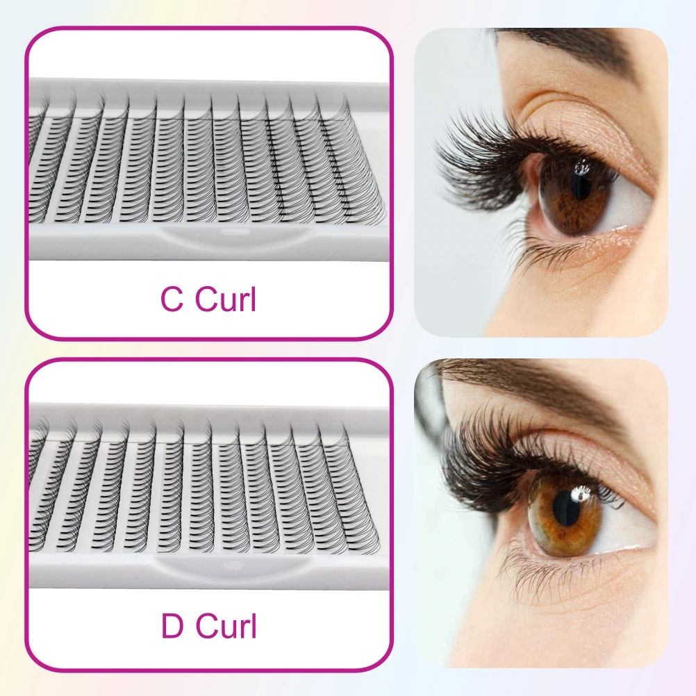 3D Premade Fans Eyelashes Short Stem 3 Trays/lot C D Curl 0.07/0.10mm 3D Volume Eyelash Extensions Natural Soft Individual Lash