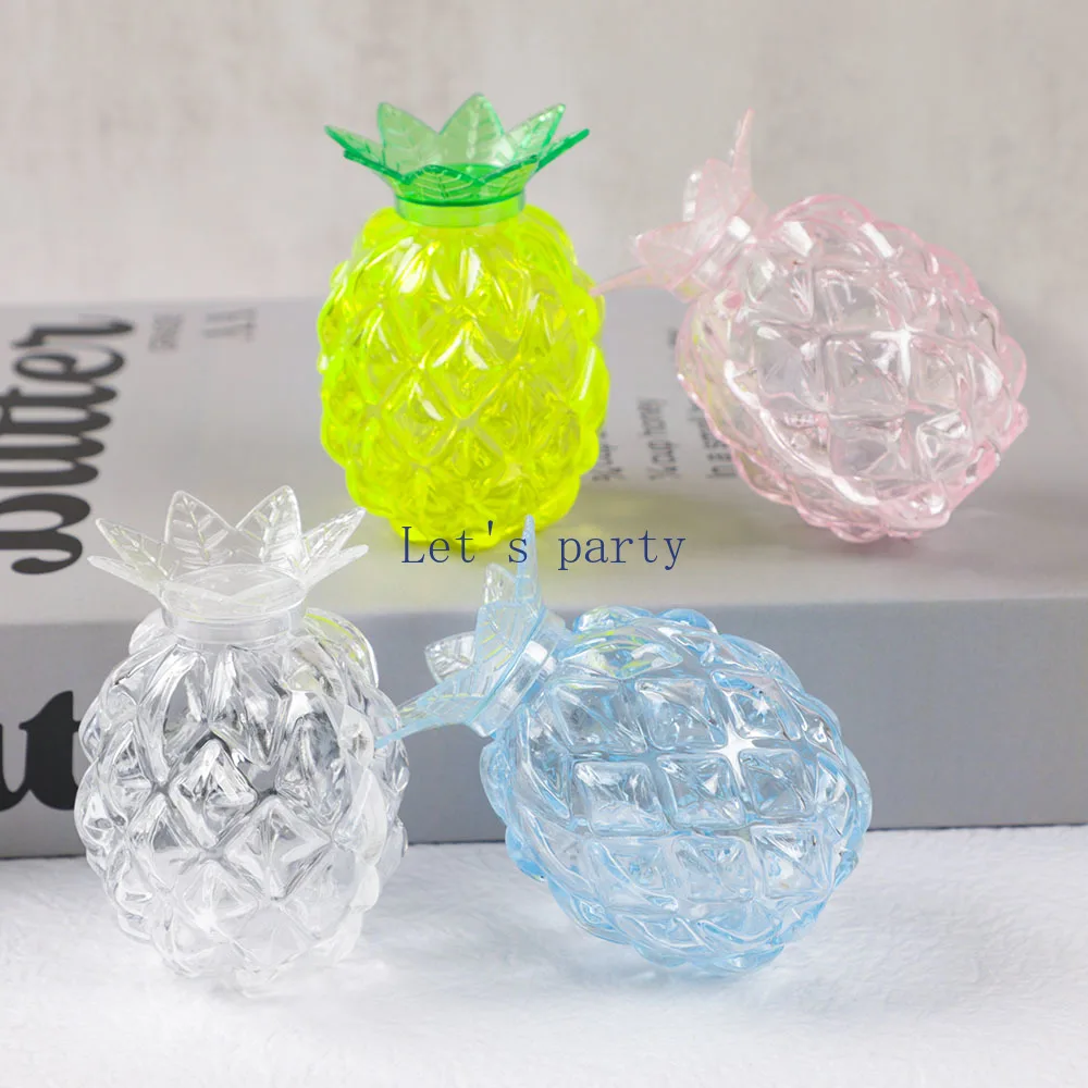 6Pcs Transparent Plastic Pineapple Candy Box Gift Packing Boxes for Summer Hawaii Theme Birthday Wedding Baby Shower Party Decor