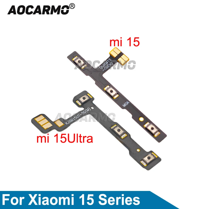 Aocarmo For XiaoMi 14 Pro 15U Ultra Power On Off Volume Up Down Flex Cable Replacement Part