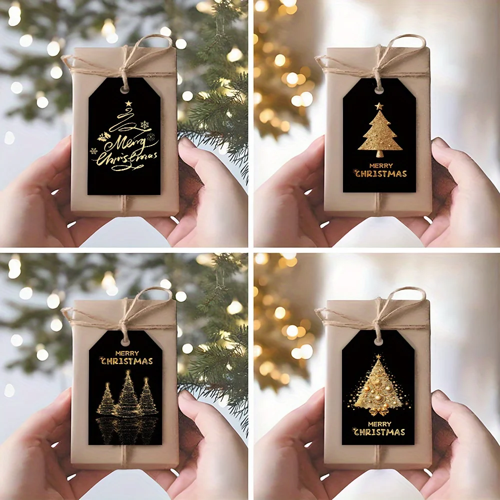 48 Stück elegante Weihnachtsgeschenkanhänger mit Hanfseil – perfekt für hochwertige Geschenke, Dekoration, Geschenkanhänger für Weihnachten, Partygeschenkanhänger – Detail 6
