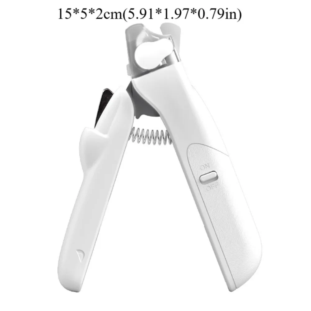 With LED Pet Nail Clipper High Hardness Labor-saving Pet Nail Trimmer Spring Design Splash Guard Pet Nail Cutter