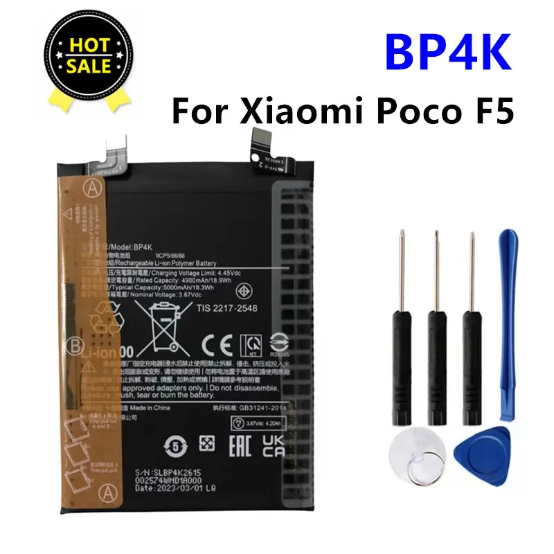 5000mAh BP4K High Quality Battery bp4k For Xiaomi For Xiaomi POCO F5 Battery BP4K + Free Tools