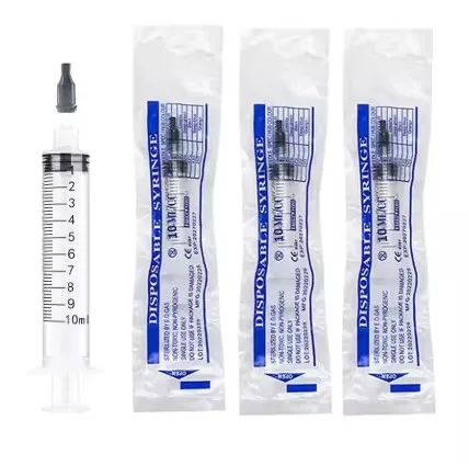 100 Pack 10ML Sterile Syringes Luer Lock with Cap Individual Wrapped for Lab Liquid Feeding