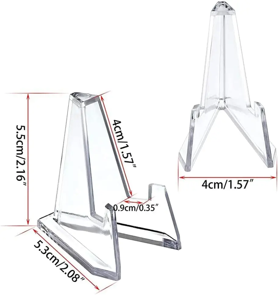 5Pcs Acrylic Mini Coin Display Stand Small Easel Rack Shelf for Pokemon Card Commemorative Challenge Coins Capsule Medal Holder