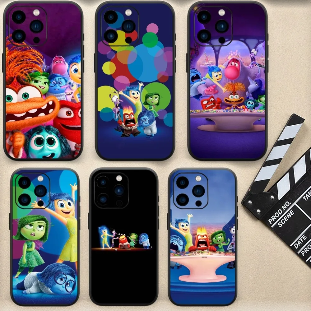 MINISO Inside Out 2 Phone Case For Samsung Galaxy S22 S23 S24 Ultra S20 Lite Note 20 Black Shell