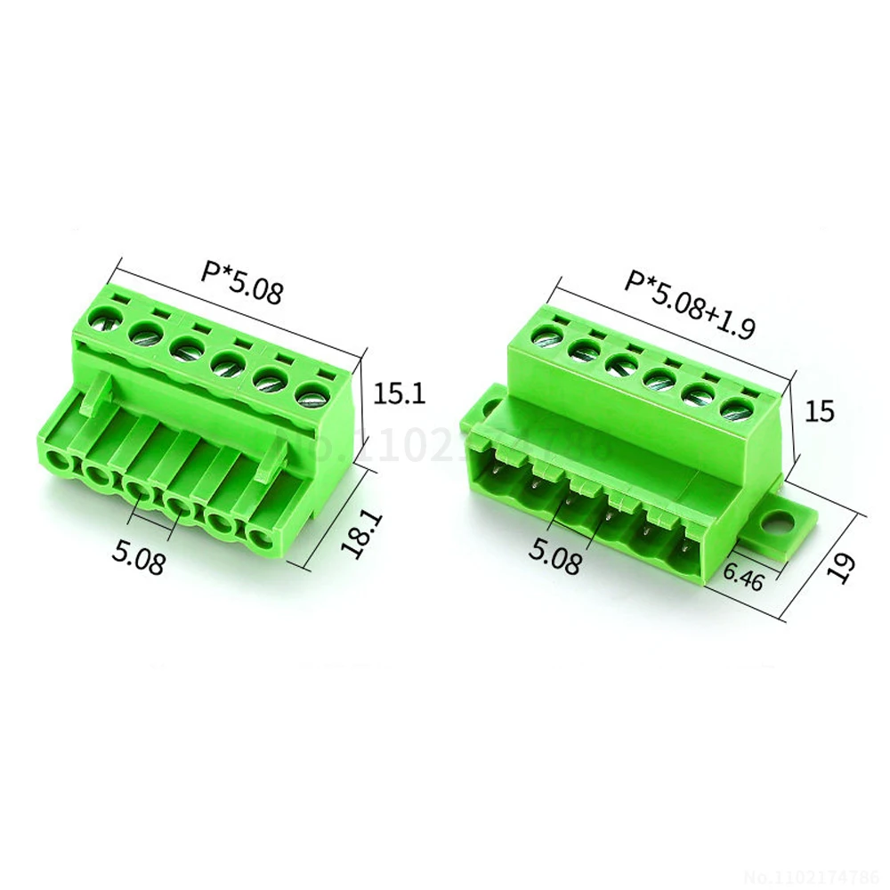 (1 Set) 2EDGRKC - 5.08mm fixed butt-connect terminals 2~24P 15EDGRKC plug-in quick-connect terminals KF 2EDGK + 2EDGRKC 5.08