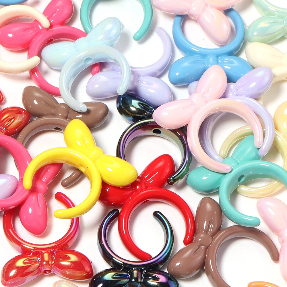 10 Stück/Set UV-farbige Acryl-Schleifenperlen, lose Perlen für Schmuckherstellung, DIY-Schlüsselanhänger, Bastelbedarf, Stiftzubehör, Accessoires – Detail 6
