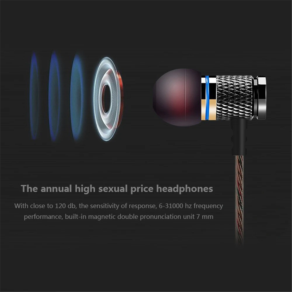 Auriculares intrauditivos profesionales de marca de alta gama de China, auriculares de graves pesados de metal, música móvil, MP3, graves pesados, explosión