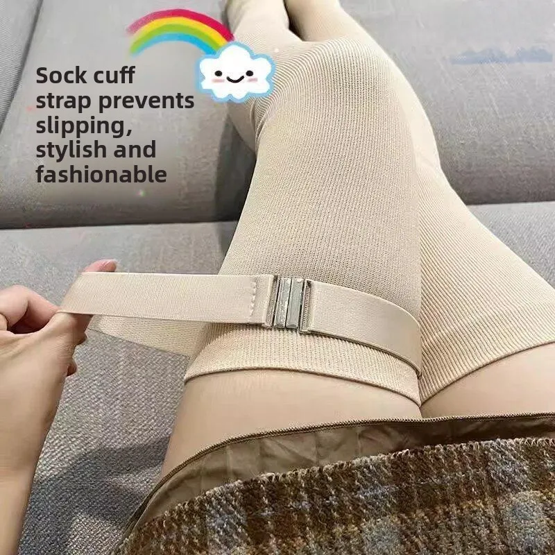 New Women's Anti-Slip Large Size Elastic Black Leg Ring Long Boot Stocking Garter Elastic Band Summer Silk Stockings Sleeve Band