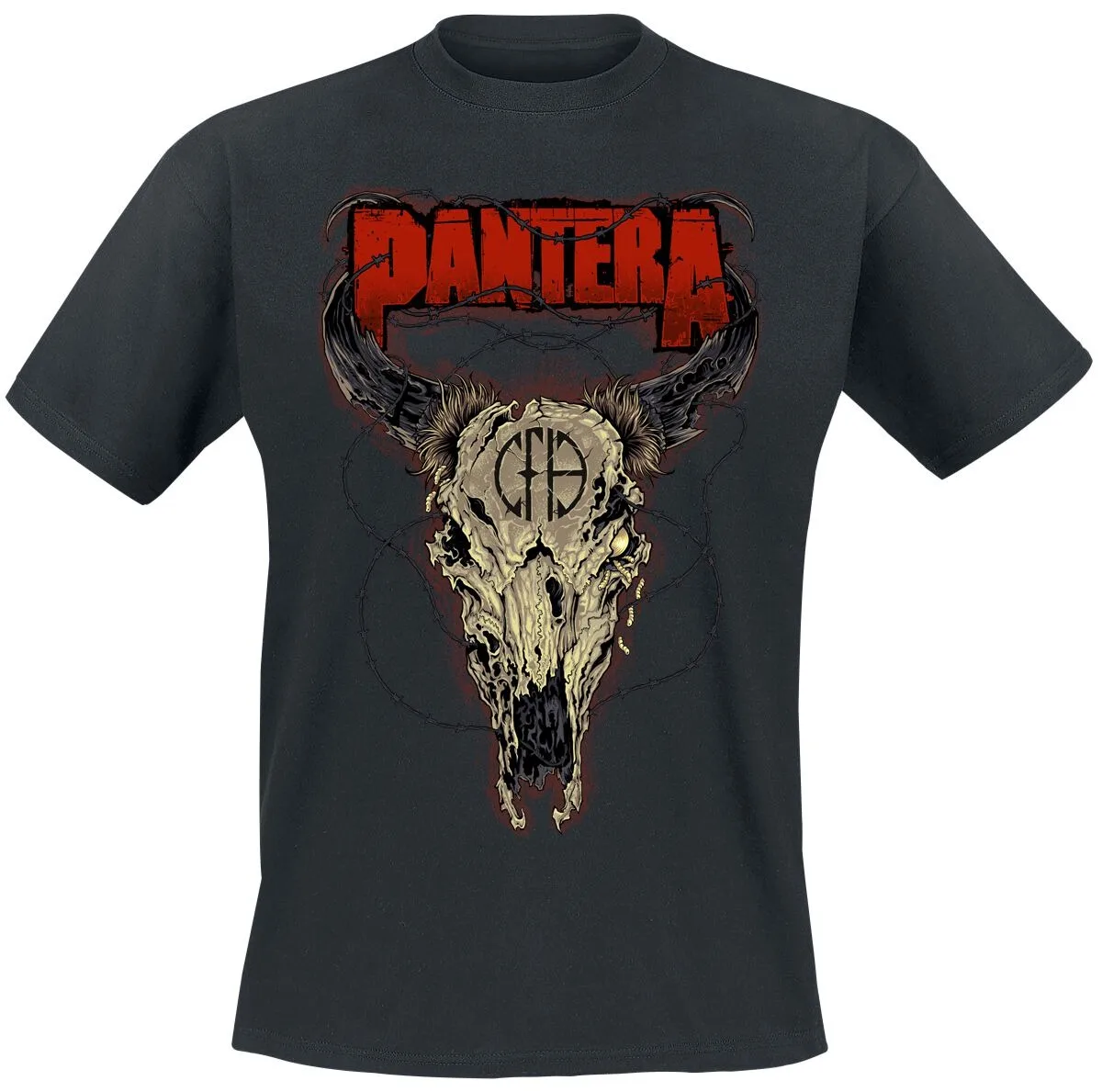Pantera Cowboys From Hell Tee, Thrash Metal T-Shirt with Skull Cross Emblem & 1990 Date Print, Metal Fan Merch