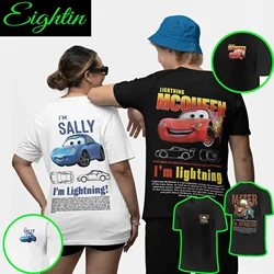 Lightning Mcqueen Cars Galaxy Women Front Back Two Sides T Shirts Funny Tees Short Sleeve O Neck T-Shirts Cotton Print Clothes