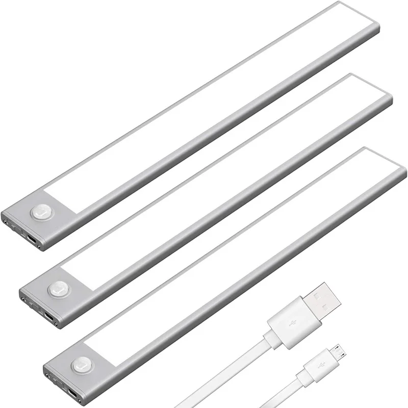 1 pz luce del sensore umano illuminazione ricaricabile luce notturna per armadio armadio da cucina armadio