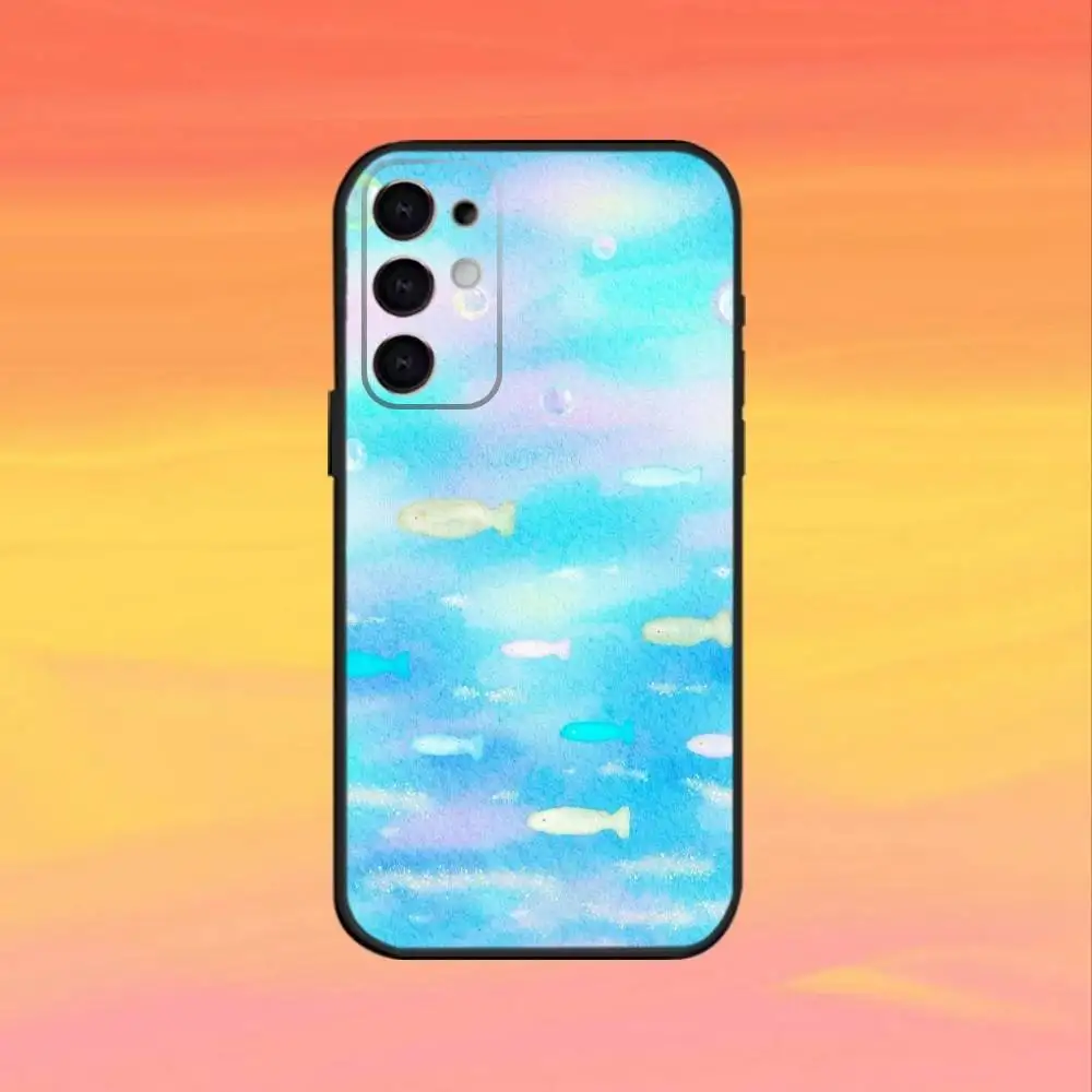 삼성 S 25,24,23,22,30,21,10,9,울트라,플러스,라이트,FE,4,5 G 블랙 소프트 케이스용 많은 F-fish 전화 케이스