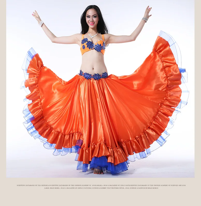 1 unids/lote estilo clásico mujer moda color satinado franjas falda larga de baile señora corrida falda de baile flamenco