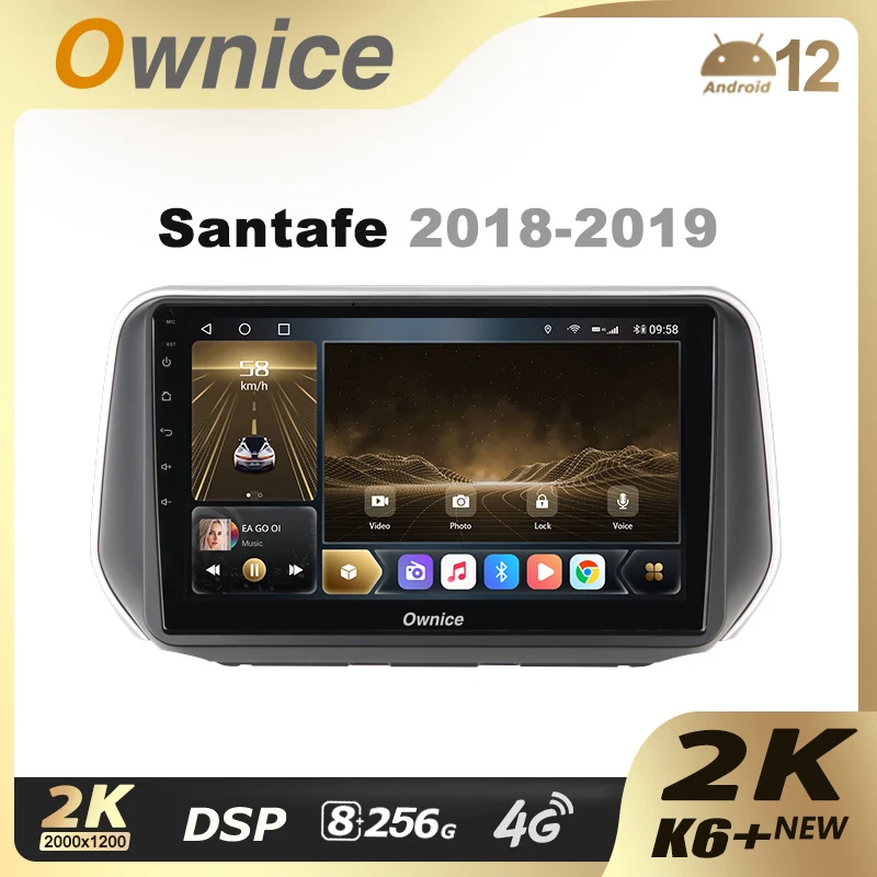 

Ownice K6+ 2K for Hyundai Santafe 2018 - 2019 Android 12.0 Car Radio Stereo Support 4G LTE 360 2din Auto Audio 8G+256G