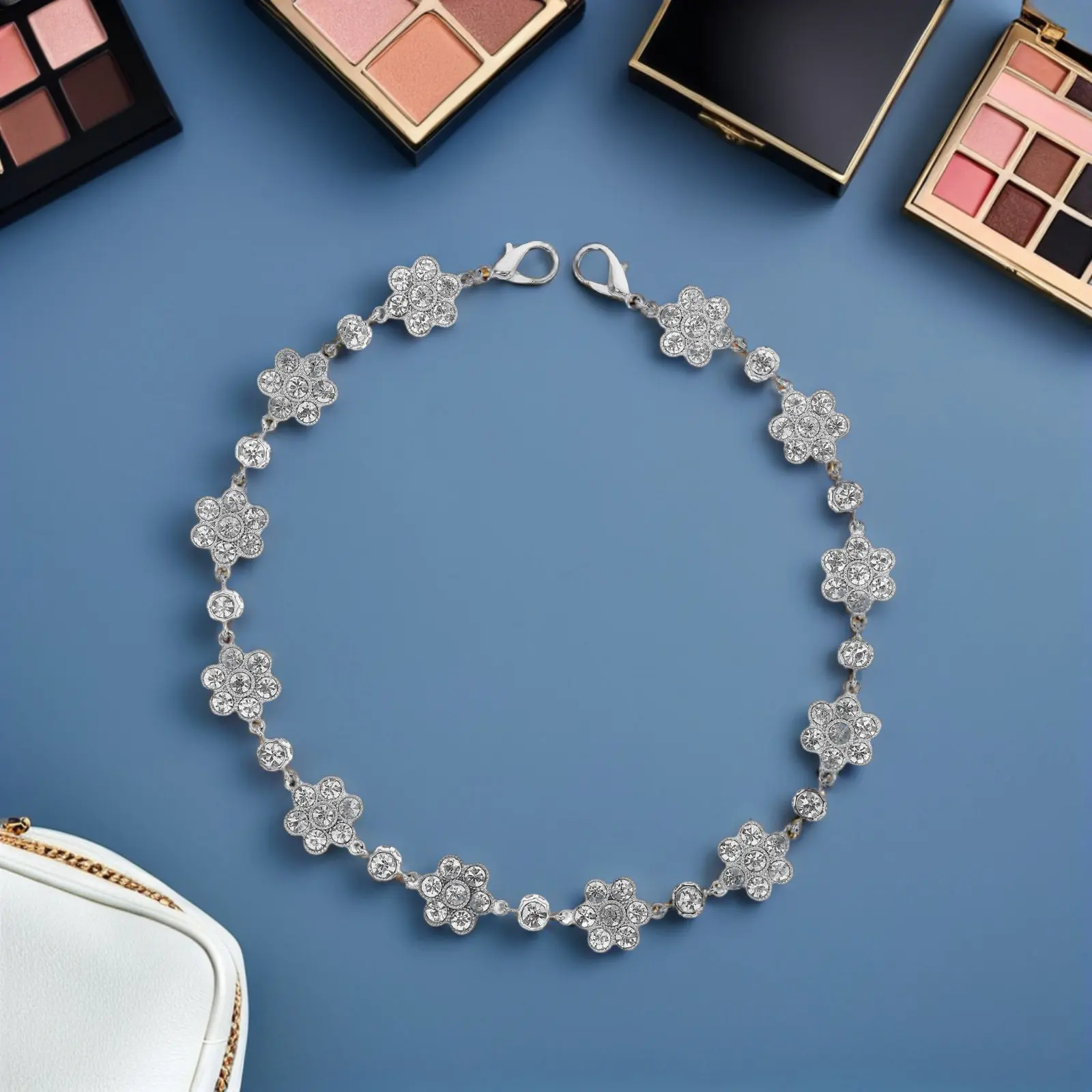 2Pcs Rhinestone Handbag Chain Replacement Lightweight Sparkling Purse Extender Chain for Tote Clutch Crossbody Bag Universal Fit