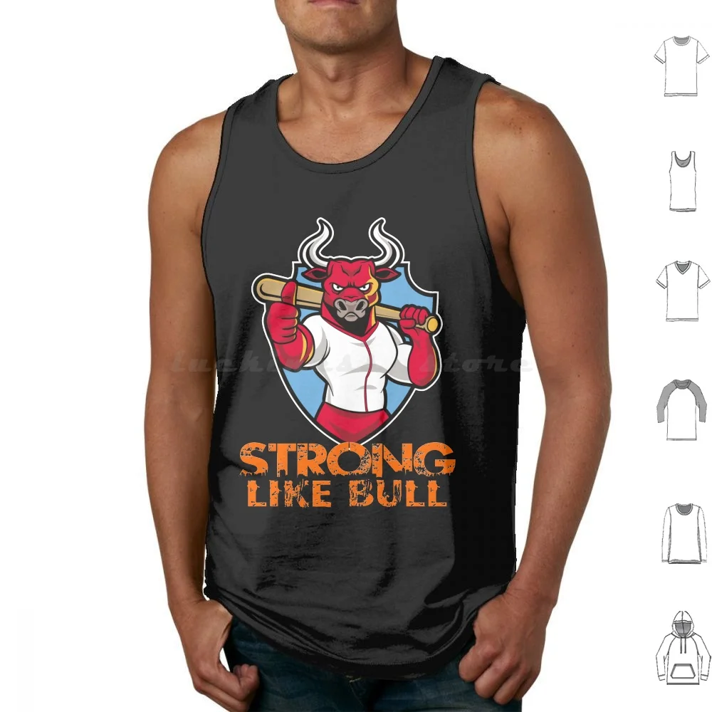 Strong Like Bull Tank Tops Print Cotton Strong Bull Bulldog Bulldog Lover Muscles Strong Like Bull Bulldog Owners Gym