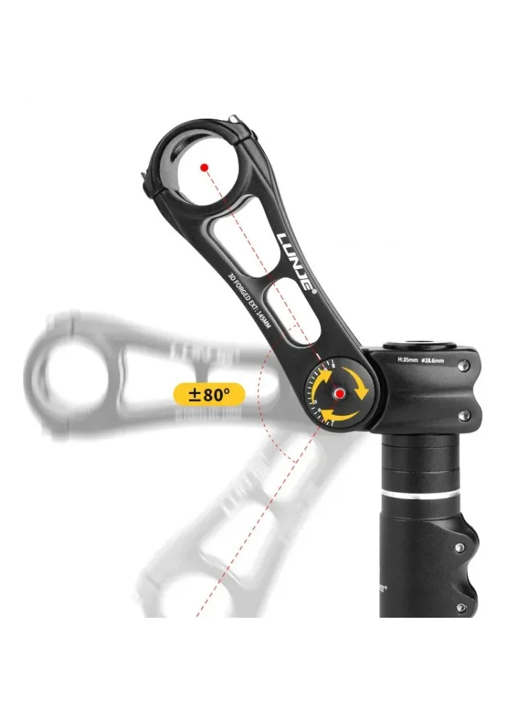 AliExpress LUNJE Adjustable MTB Power Stem 90/110/130/145MM Bicycle Handlebar Stem ±80° Road Mountain Bike Table 31.8mm Cycling Bridge Rod