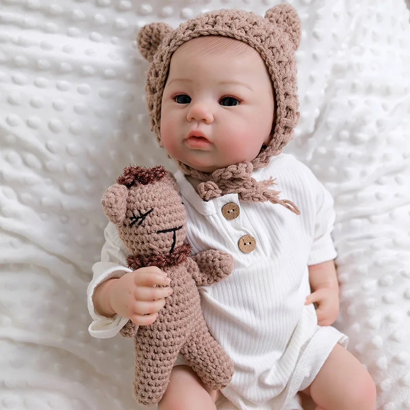 ตุ๊กตาอาบิเกลขนาด 48 ซม. ทาสีเสร็จแล้ว ขนาดเด็กแรกเกิด ผมทาสี ของเล่นตุ๊กตา