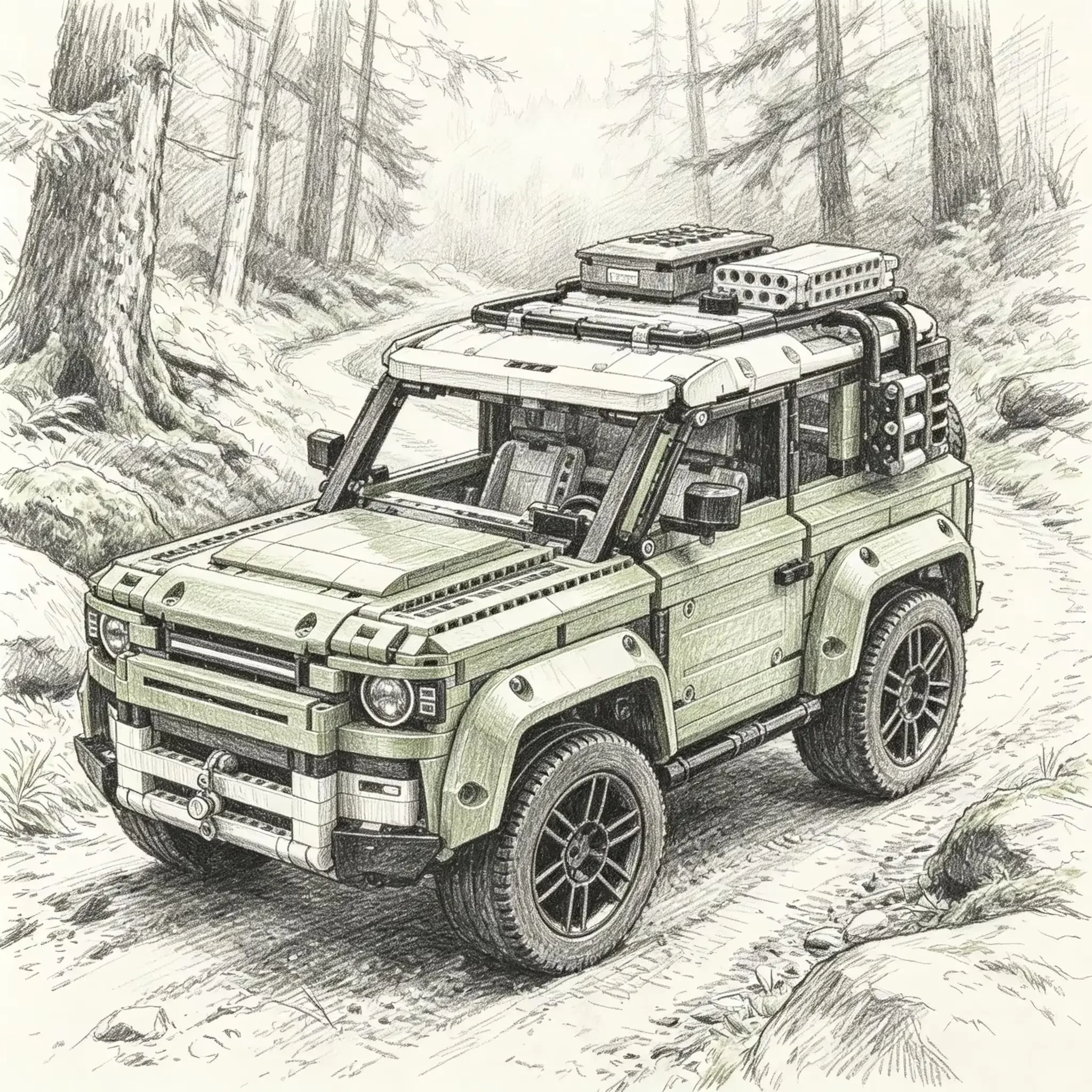 2573PCS 1:8 New Technical Defender Off Road Car Building Blocks Supercar Model MOC Assemble Bricks SUV Vehicle DIY Toys Gifts