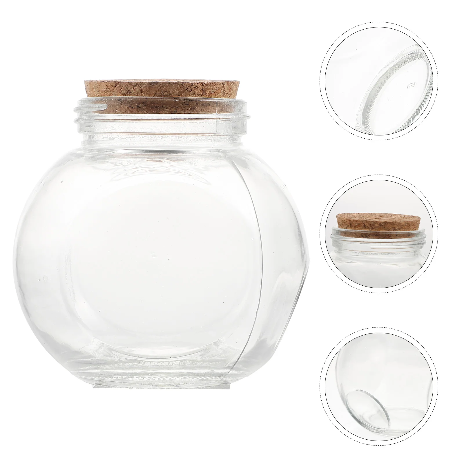 

1pc Refillable Mini Wishing Glass Luck Bottle Decor Empty Storage Jar Corked DIY Bottle High-End Glass Wood Desktop Home