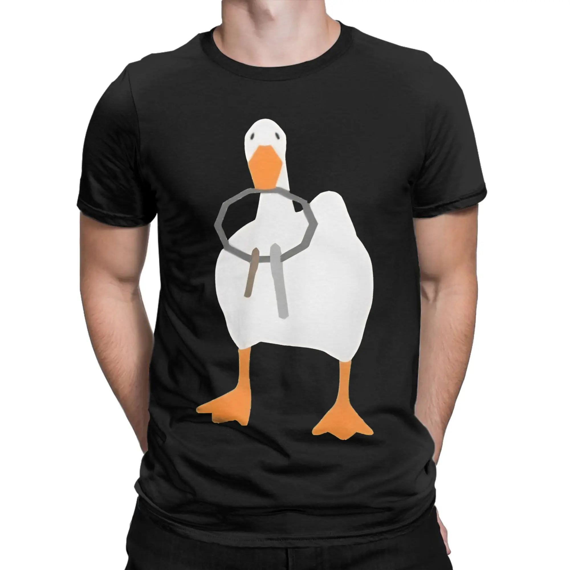 Untitled goose game key Funny 100% Cotton T-Shirt Untitled Goose Game Tops Tees For Men
