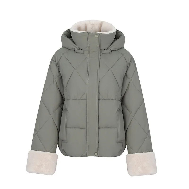 سترات نسائية معاطف سميكة وسحاب وغطاء للرأس وسترة دافئة معطف أنيق وسترات أساسية صلبة ملابس خروج للخريف والشتاء