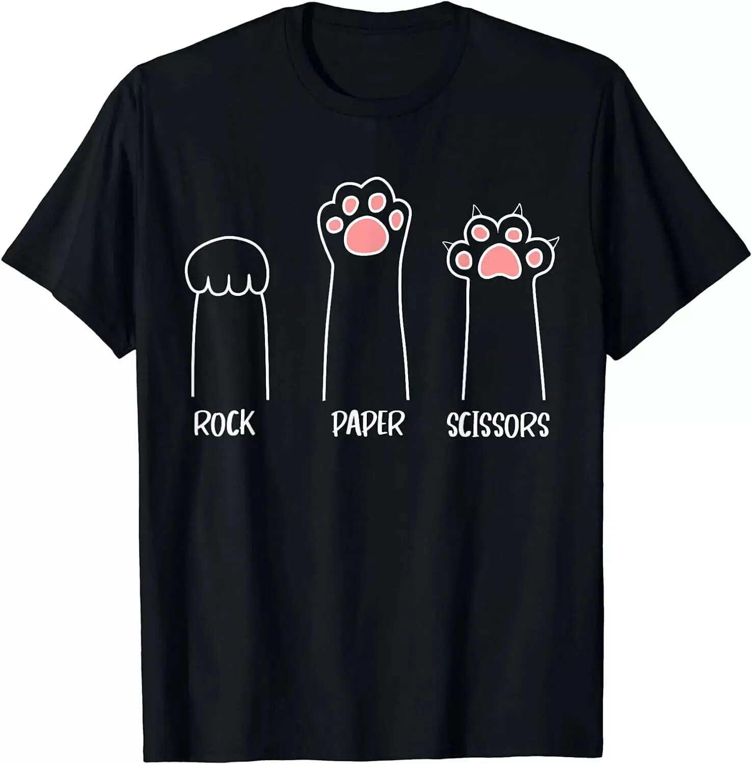 Cute R0ck Paper Scissors Hand Game Cute Paw Funny Cat Gift Unisex T-Shirt