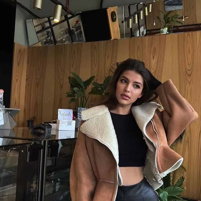 الخريف والشتاء الأوروبية والأمريكية طية صدر السترة الجديدة أزياء المرأة الكورية الشباب قصيرة الأكمام طويلة بلون سترة عطر صغيرة #6