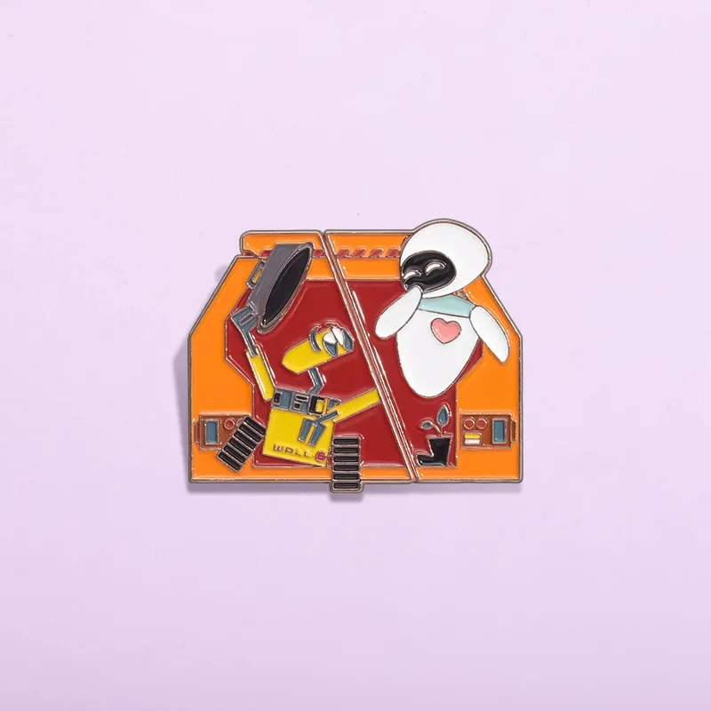 Disney Movie Walle Enamel Pins Anime Walle Eve Metal Brooches for Backpack Bag Hat Couple Accessories Gifts for Lover