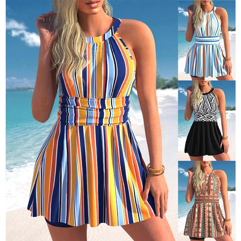

2023 New Summer Women's Fashion Beach Swimwear Tankini Monokini Swimwear Two Piece Swimwear New Print Beach Women's Tankini