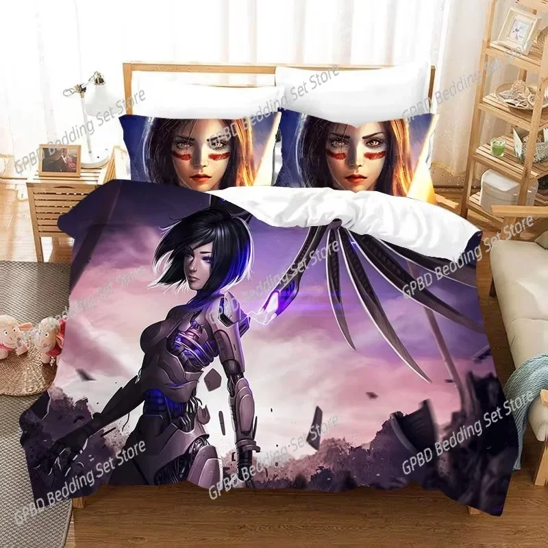 

3D Movie ALITA Battle Angel Bedding Set Bedroom Soft Modern Bedspreads Comefortable Kids Duvet Cover Quilt Cover And Pillowcase