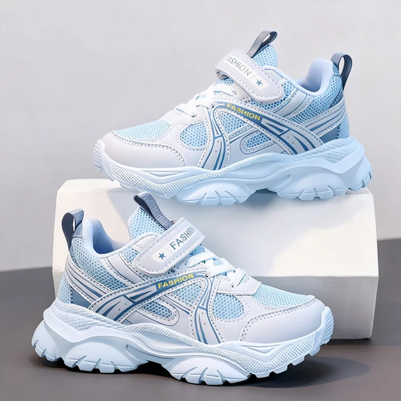 

Children Sneakers for Boys Mesh Breathable Running Sports Shoes Student Kids Flat Casual School Shoes Non Slip