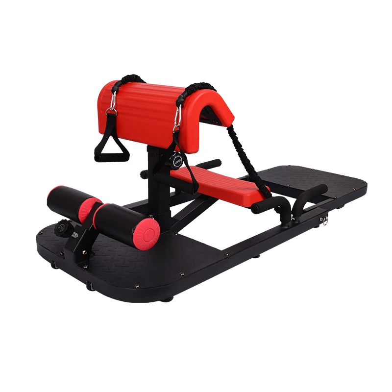 Stylish Multifunctional Red Sissy Squat Machine Comfortable Ergonomic Padding Foldable Workout Equipment for Fitness Exercises
