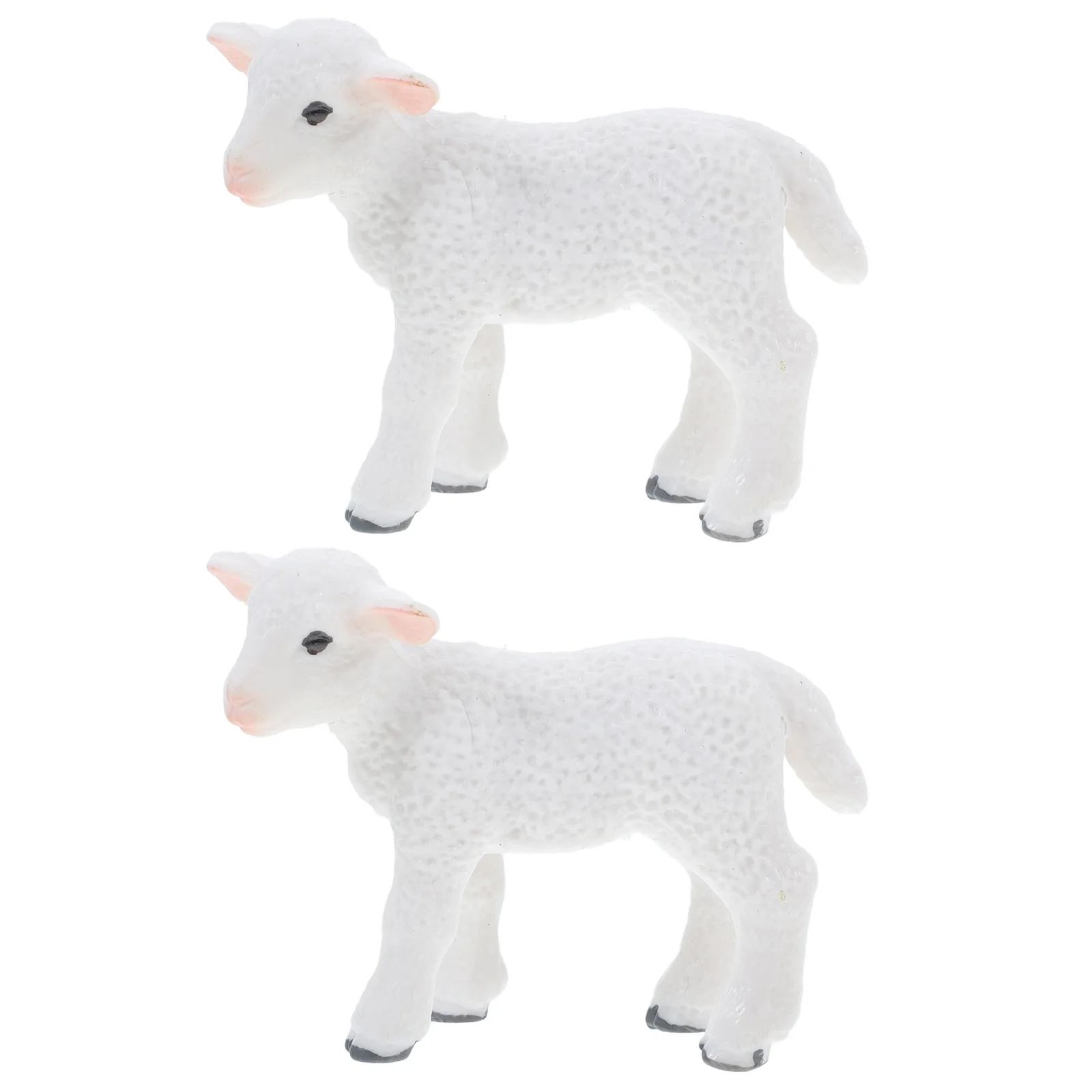 

2 Pcs Lamb Ornament Figurine Shaped Handicrafts Model Statues Household Furnishing Handcrafts