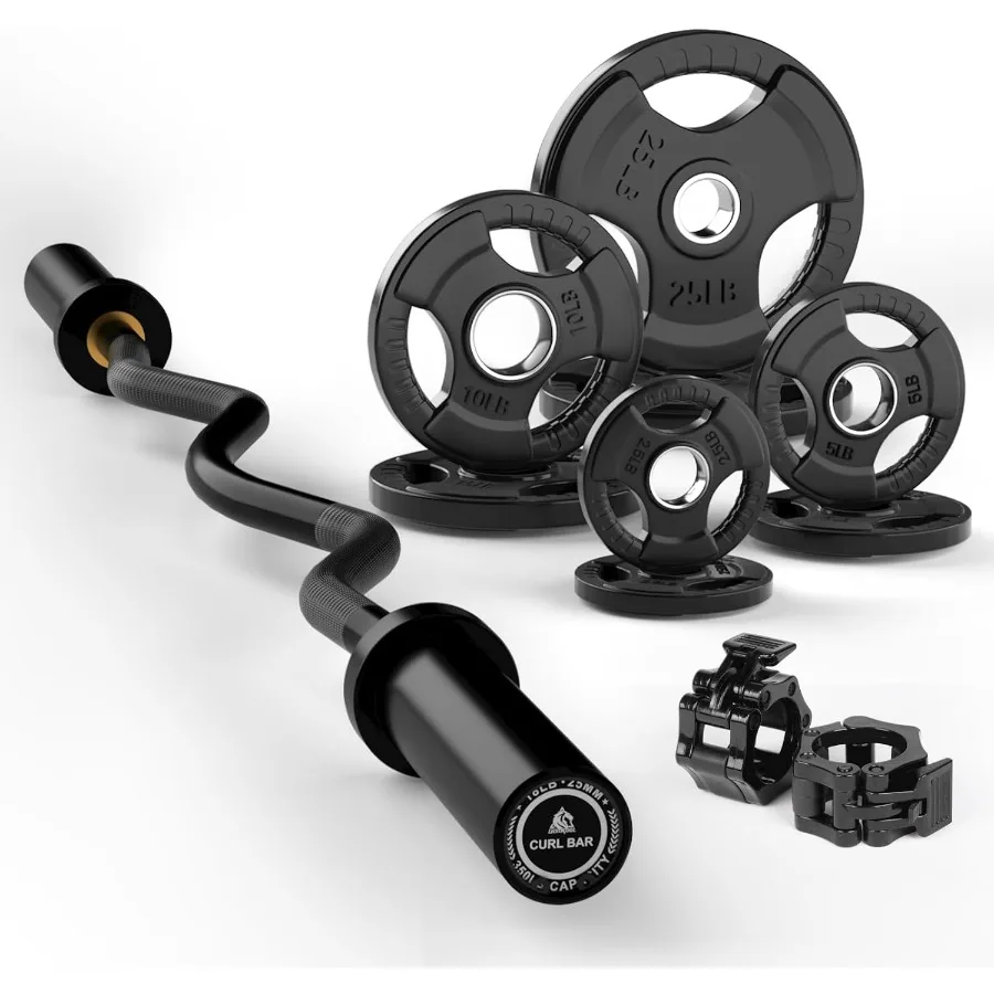 LIONSCOOL Barra Premium de 4 pies/4,9 pies/6 pies para entrenamiento de fuerza y levantamiento de pesas olímpico con 2 pulgadas de diámetro Ideal para sentadillas C