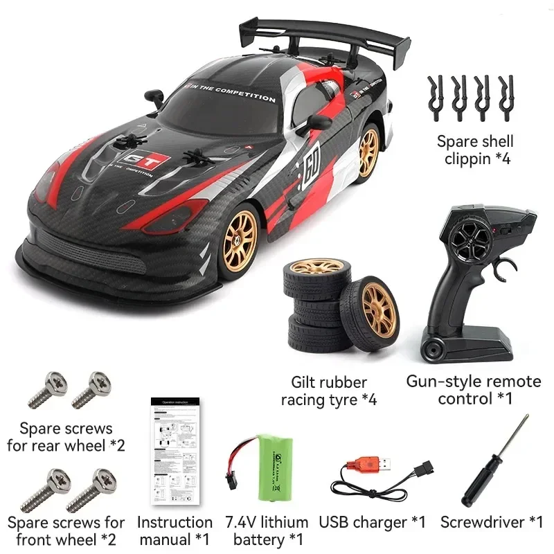 

Q116 Full-scale Four-wheel Drive 1/16 Dodge High-speed Drift Car Modified Two-wheel Competitive RC Racing Supercar Toy Gift