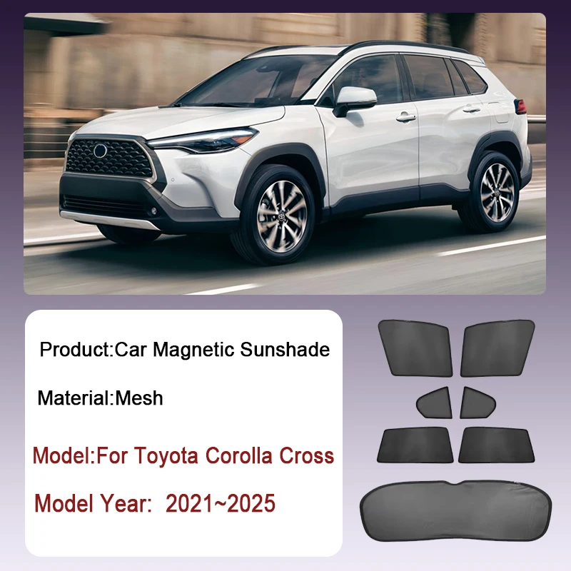 

Автомобильный сетчатый солнцезащитный козырек для Toyota Corolla Cross XG10 2021 ~ 2025 2022 2023 2024, магнитный козырек на окно, солнцезащитные козырьки, занавески, автомобильные аксессуары