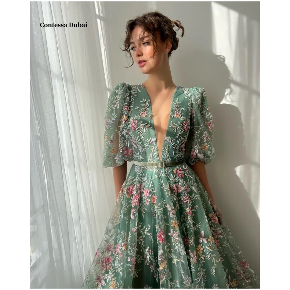 

Contessa Dubai White Off Shoulder 3D Flowers Prom Dresses со съемным шлейфом по индивидуальному заказу فساتين سهرة Sweep Train robes de soirée