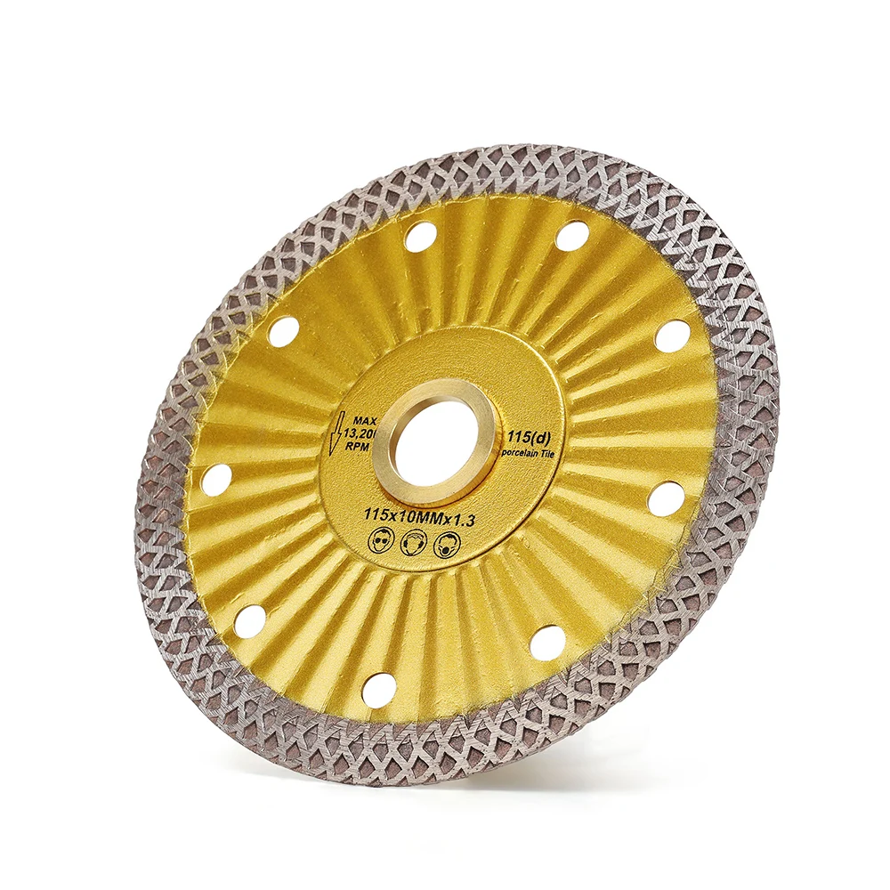 4.5 "เพชร 115 มม.Hot Pressed แผ่นตัดเพชรแคบ Turbo ใบเลื่อยหินประดิษฐ์ควอตซ์กระเบื้องเซรามิคหินแกรนิต