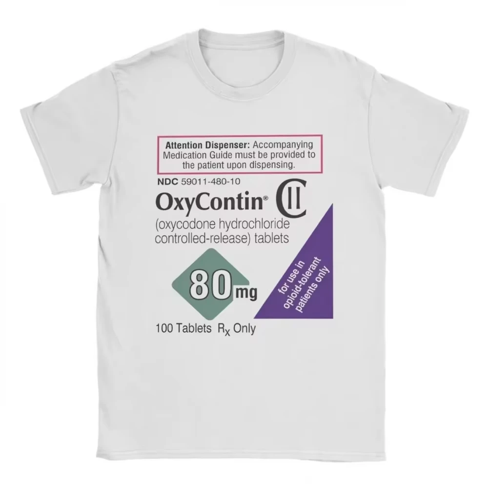 Humorous Retro Capsule Design Short Sleeve Vintage Makatussin Comp 80ml Medicine Label T-Shirt Round Neck Casual Tee Unisex
