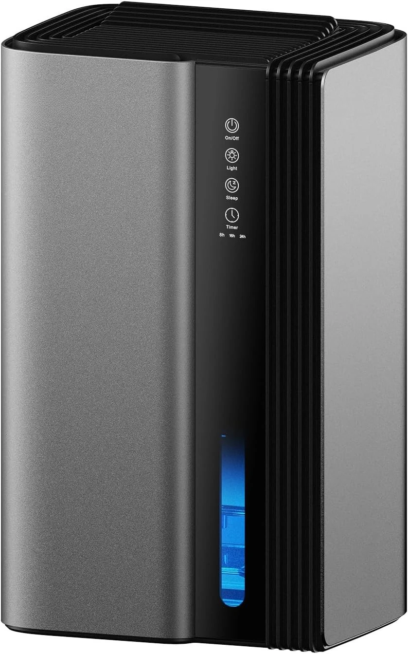 مزيل رطوبة منزلي مع خرطوم تصريف، مؤقت، وضع النوم، إيقاف تلقائي، ضوء 7 ألوان