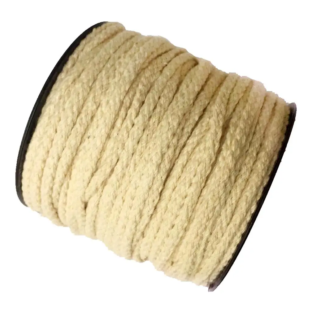 Natural White Cotton Rope 4mm Braided Cord Soft Undyed Macrame String Craft Supply for DIY Sewing and Home Decor