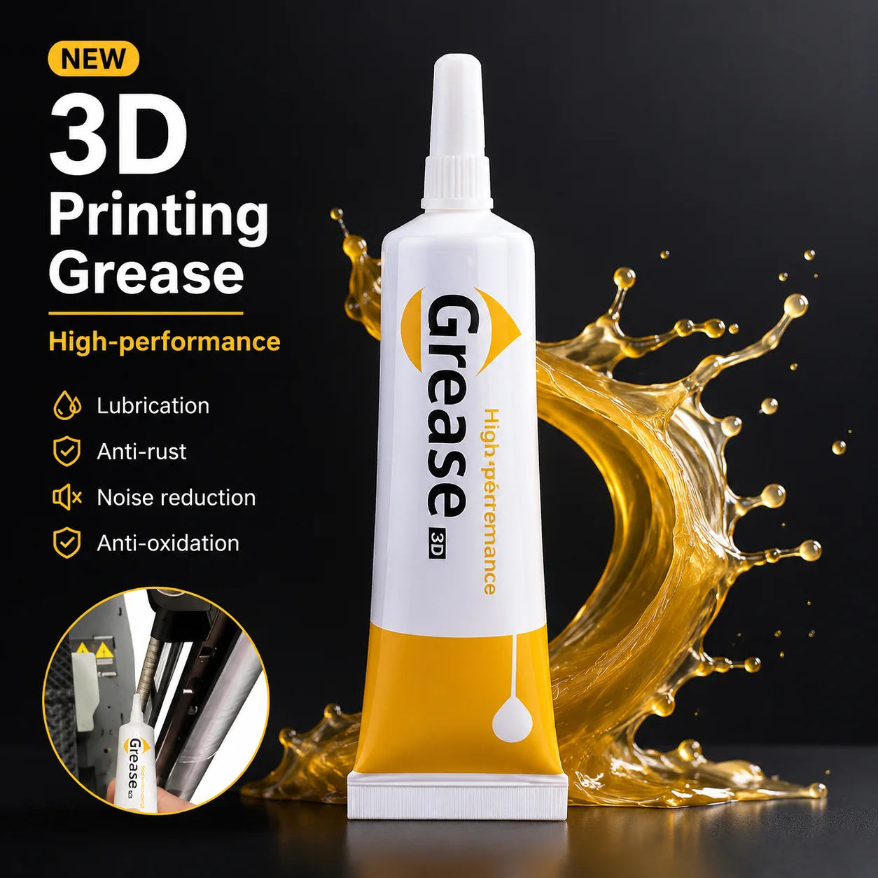 3D Printer Part High Performance Synthetic Lubricant Gear Grease Optical Axis Grease for Bambu Lab Series/Creality Ender 3