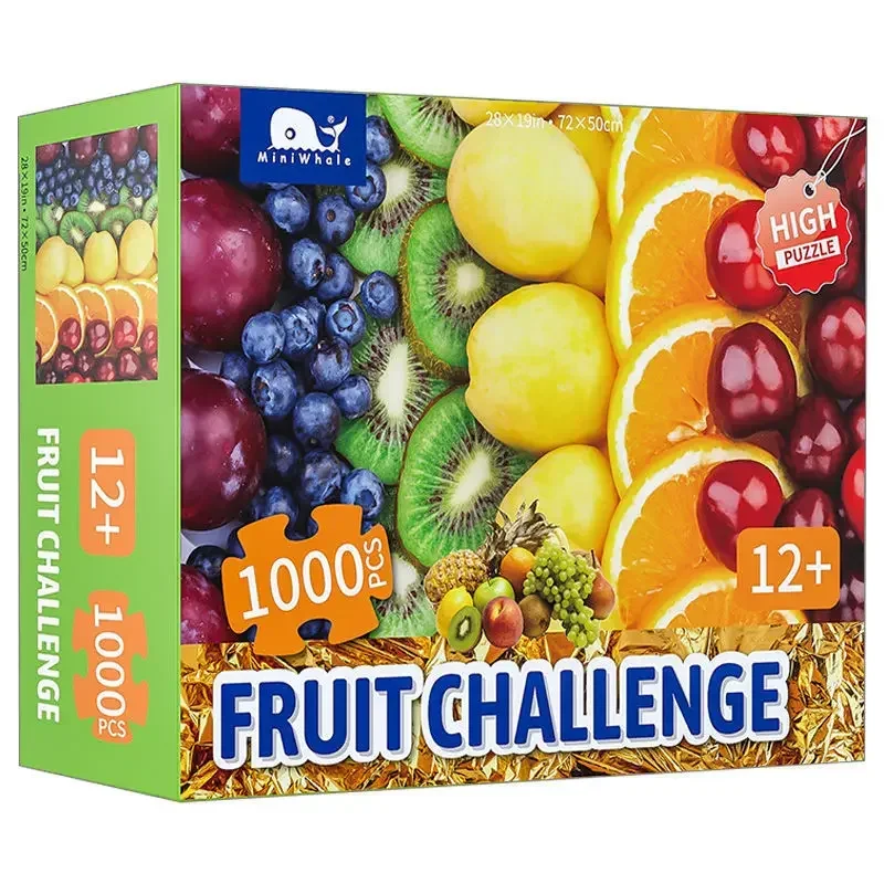 72*50cm adulto 1000 pezzi Jigsaw Puzzle Fruit Challenge bellissimi dipinti ad olio giocattoli per ridurre lo Stress regali di natale