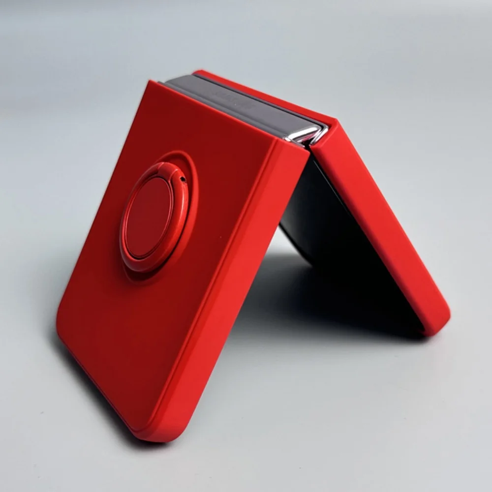 Candy Color Liquid Silicone Magnetic Phone Case For Samsung Galaxy Z Flip ZFlip 6 5 4 3 ZFlip6 Shockproof Ring Stand Soft Cover