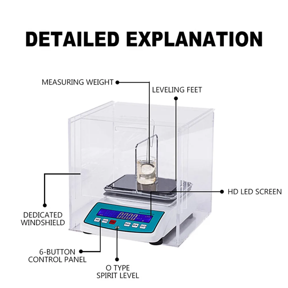 0.001 Accuracy Gold Purity Density Meter Detect Volume Purity Platinum Gold K Gold Alloy Precious Metals Test Density